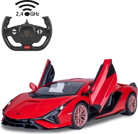 Jamara Lamborghini Sián FKP 37 auto RC 1:14 rosso 2,4 GHz con LED e porte apribili manualmente
