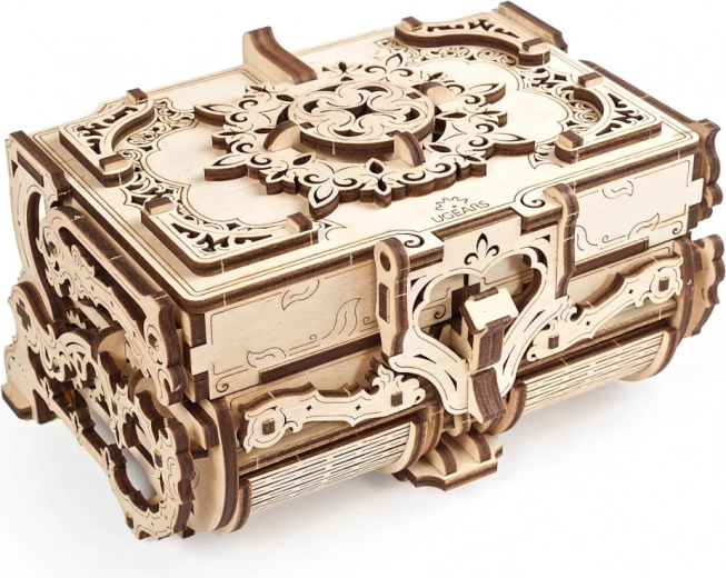 Scatola portagioie meccanica in legno UGEARS – design antico, puzzle 3D