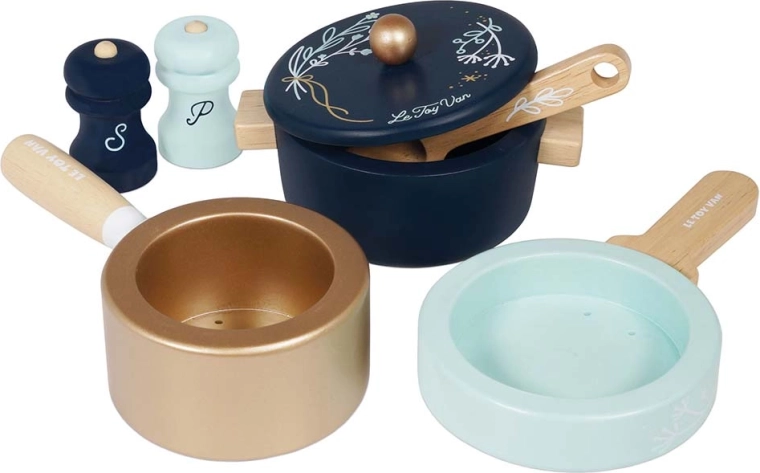 Le Toy Van set in legno di pentole e accessori da cucina per bambini