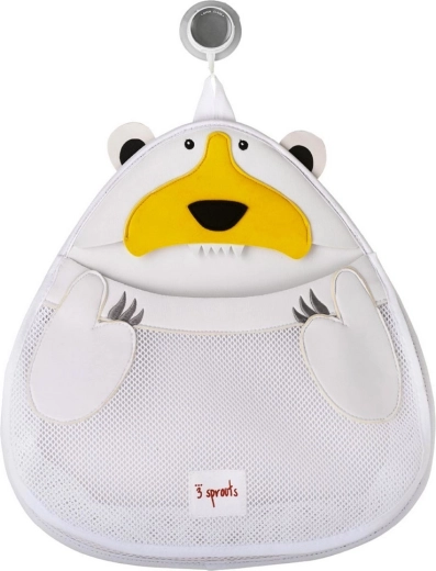 Organizer da bagno 3 Sprouts orso polare bianco