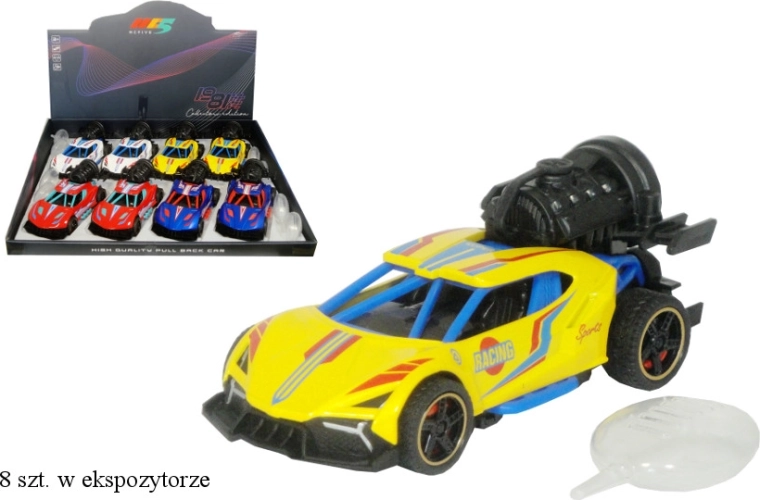 Auto da corsa con effetto fumo a volano