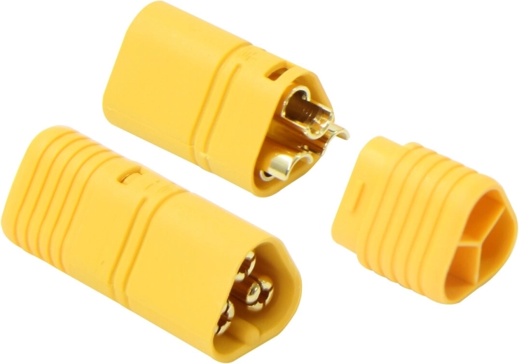 Connettore tripolare JAMARA MT60 con copertura isolante, dorato - 1 paio