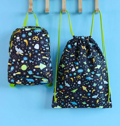 Sacca sportiva per bambini A Little Lovely Company con motivo spaziale