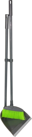 Scopino e paletta con bordo in gomma su manico 78 cm