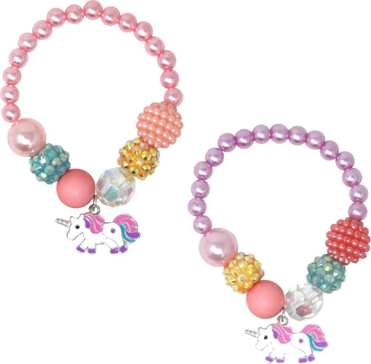 Braccialetto Pink Poppy con unicorno
