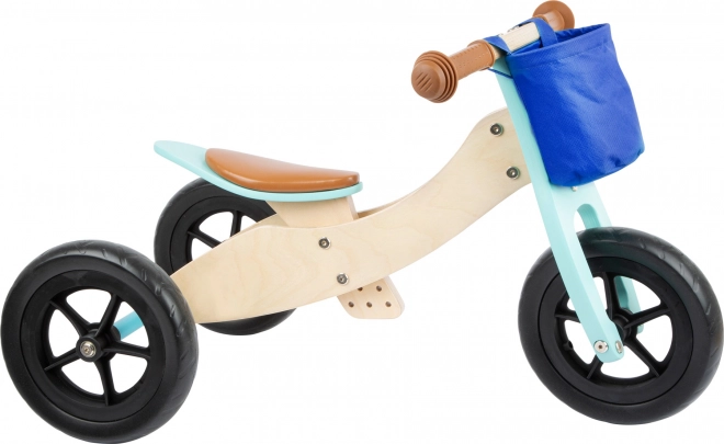 Bicicletta di legno Maxi turchese per bambini 2in1
