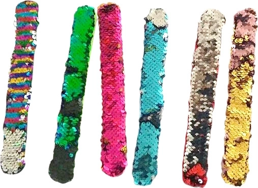 Braccialetto autoavvolgente in peluche con paillettes Lolli Popz 22 × 3 cm - 1 pezzo
