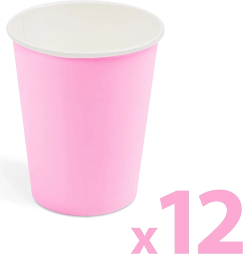 Bicchieri di carta rosa da 2,5 dl, 12 pezzi