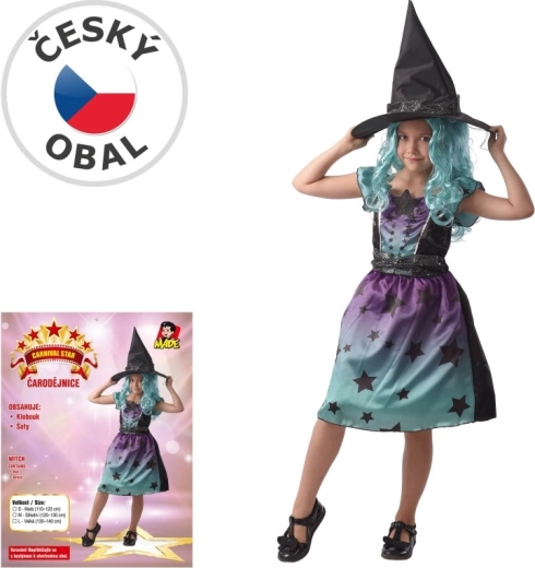 Costume di carnevale da strega per bambina 110–120 cm