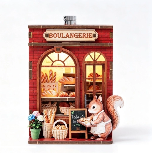 2Kids Toys puzzle 3D in legno fai-da-te magnete panetteria dello scoiattolo