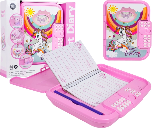 Diario segreto con unicorno – diario elettronico con codice per bambini