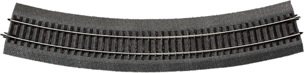 Roco Line binario curvo con massicciata