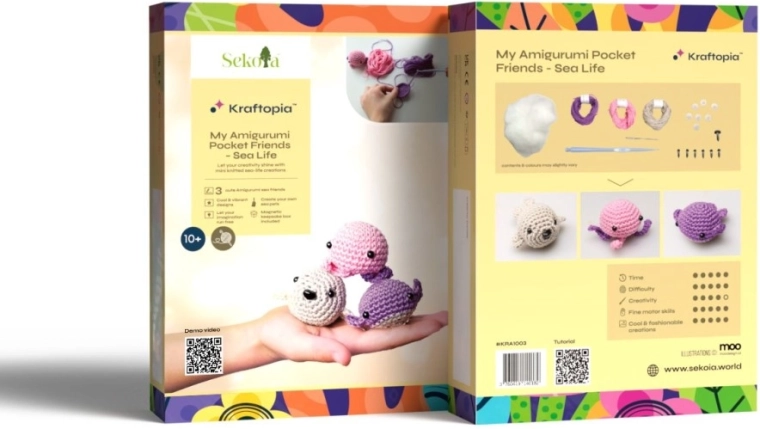 Sekoia Kraftopia set per uncinetto amigurumi – animali marini