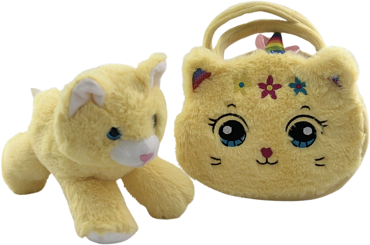 Borsetta peluche gatto con pupazzetto Olivia