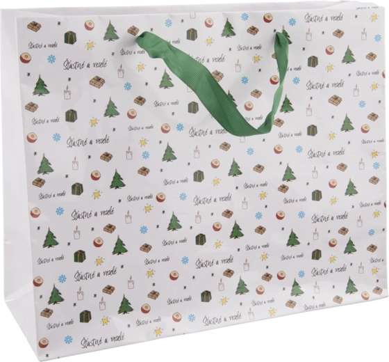 Borsa regalo in carta Buone feste 32 × 12 × 26 cm