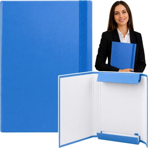 Cartellina a tre lembi blu per documenti A4 con elastico, rigida - 1 pezzo