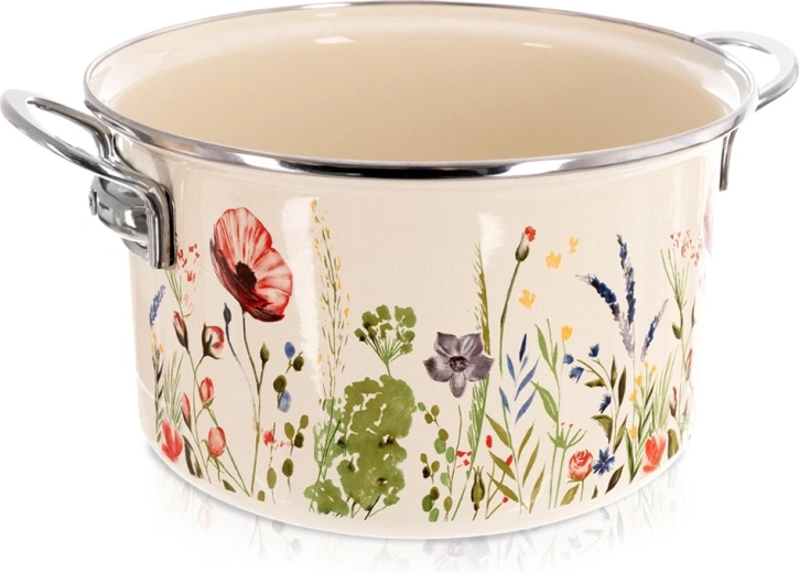 Pentola smaltata color crema Maki 26 cm, 6,5 l