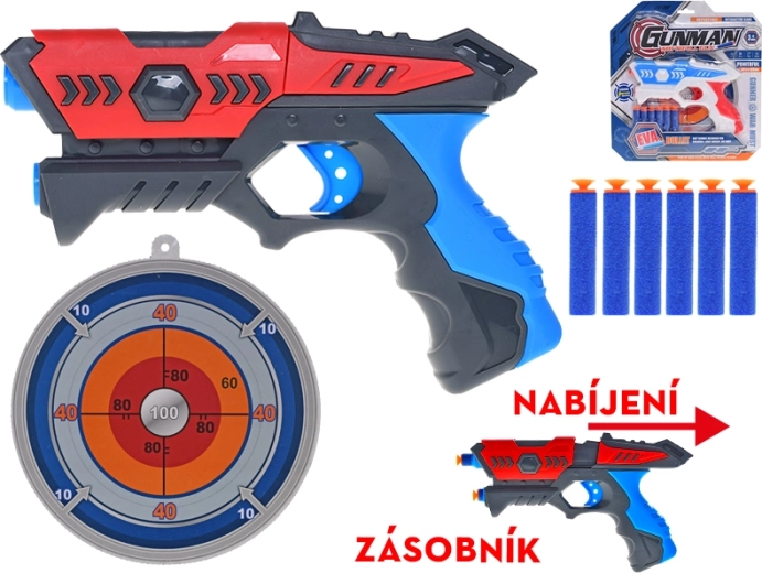 Pistola a dardi in schiuma con bersaglio e contatore