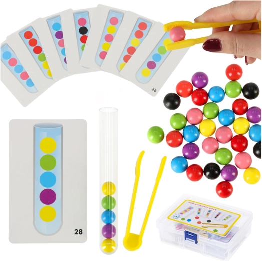 Gioco educativo Montessori con palline colorate
