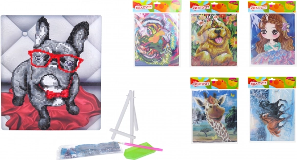 Set creativo diamond painting 21 × 25 cm con supporto – mix di motivi
