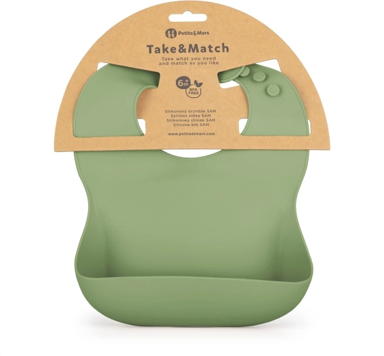 Bavaglino in silicone Petite&Mars Take&Match sweet pea 6m+