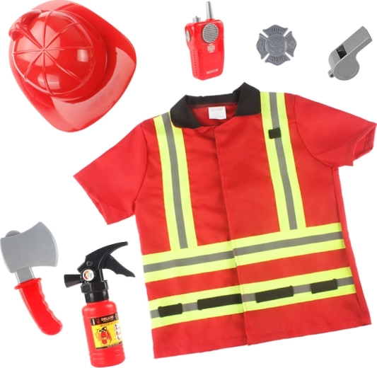Set per piccoli pompieri – costume con casco e accessori