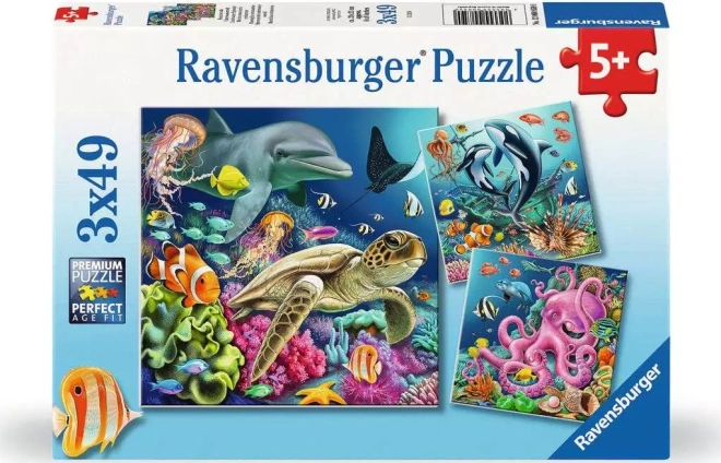Puzzle Vita sott'acqua 3x49 pezzi