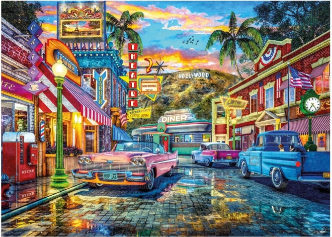 Puzzle HOLLYWOOD – strada retrò, 3000 pezzi