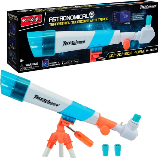 Telescopio astronomico Eastcolight da 50 mm con treppiede in metallo e applicazione Star Walk 2