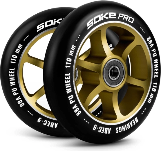 Ruote per monopattino 110 mm oro (2 pz) SOKE