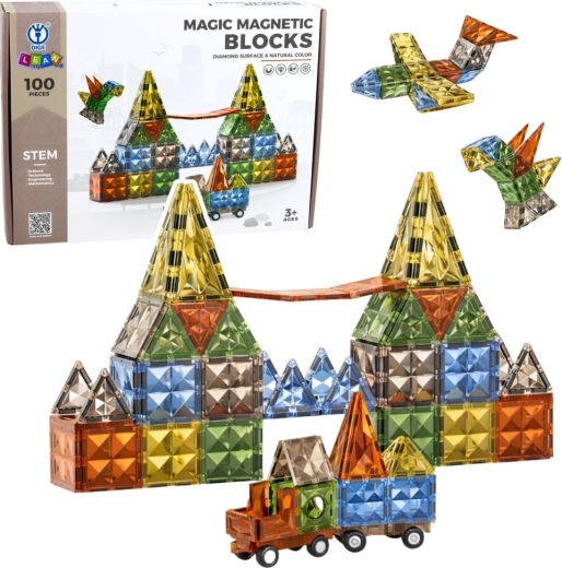 Blocchi da costruzione magnetici 3D – set creativo da 100 pezzi