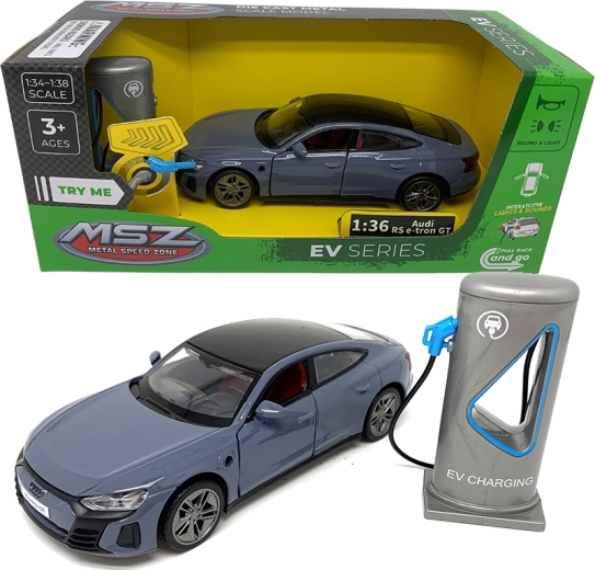 Modello d'auto in metallo 1:36 Audi e-tron GT con luci e suoni