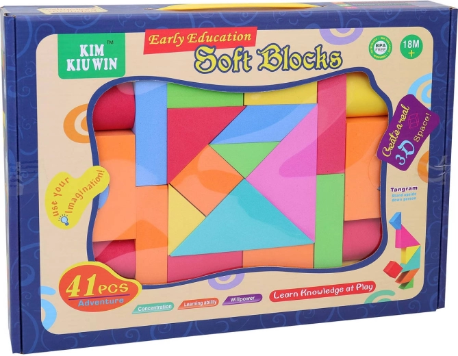 Mattoncini da costruzione morbidi e colorati per i più piccoli - set da 41 pz