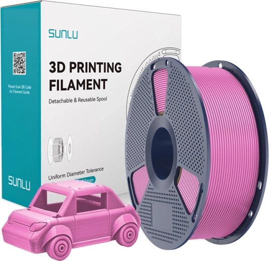 Filamento Sunlu PETG con finitura superficiale rosa