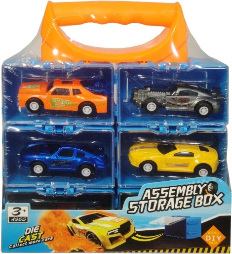 Macchinine sportive in metallo a retrocarica, 6 pz in valigetta