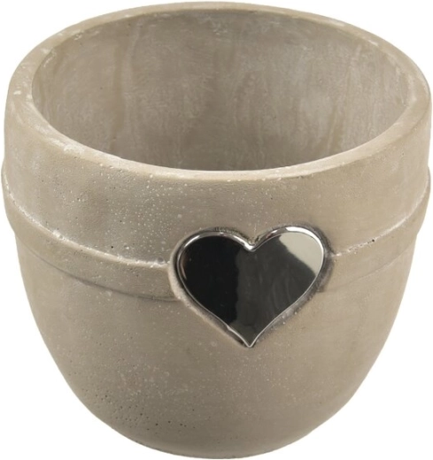 Portavaso in cemento a forma di cuore, grigio 15 × 15 × 13 cm