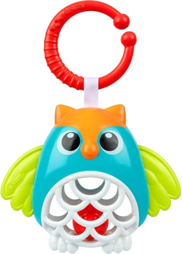 Chicco gufo sonaglino da appendere con anello a C, 3m+