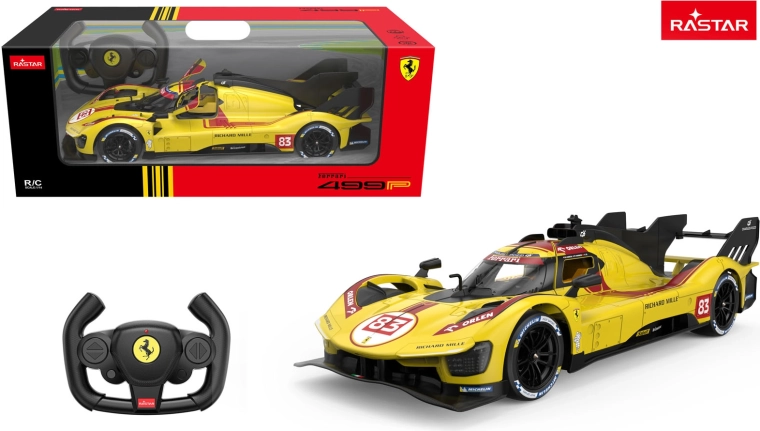 Auto RC Ferrari 499P Rastar 1:14 giallo - 1 pezzo