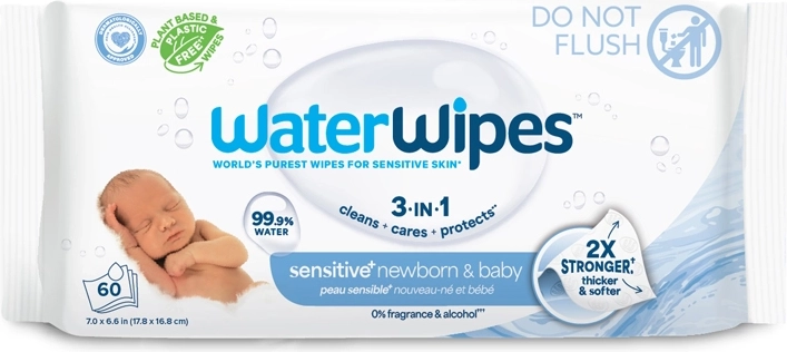 Salviettine umidificate WATERWIPES Newborn & Baby 3in1 60 pz
