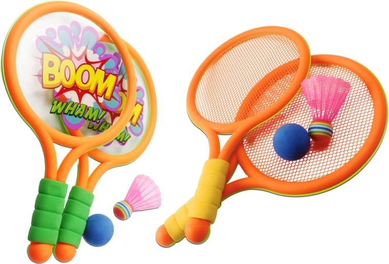 Racchette da badminton per bambini Dinosauri Arancione Verde