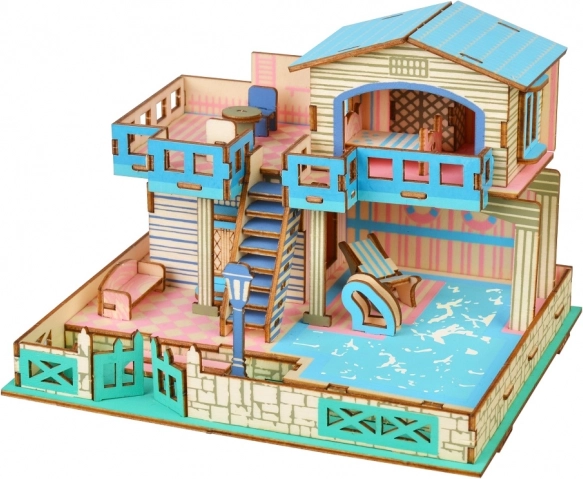 Woodcraft puzzle 3D in legno Villa sull'isola di Lembongan
