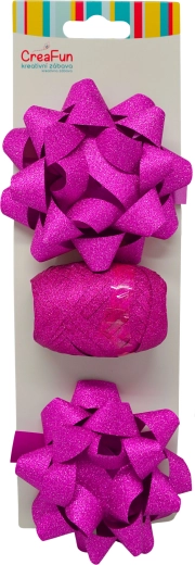 Set regalo scintillante per confezionamento rosa chiaro con nastro e fiocchi a stella