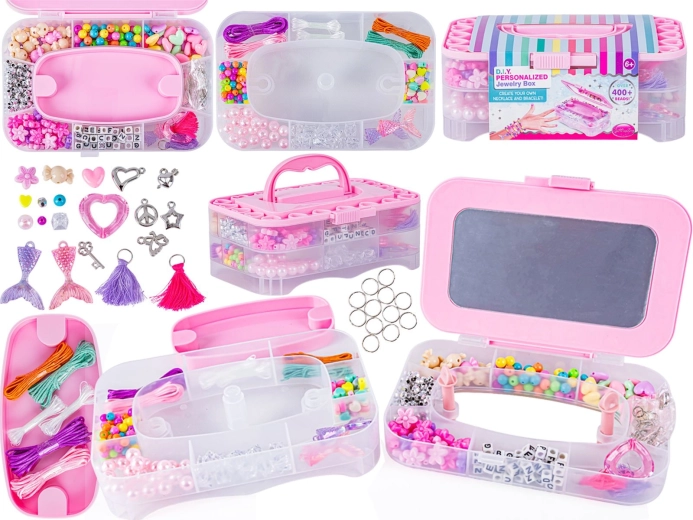 Set per creare gioielli con perline con valigetta e specchietto