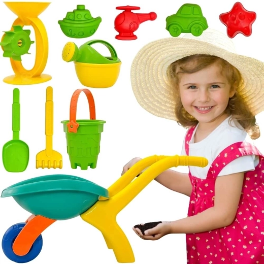 Set da giardino e sabbia per bambini Woopie con carriola 10 pz