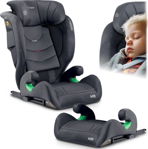 Seggiolino auto per bambini Nukido Louis Soft grigio 100–150 cm ISOFIX i-Size