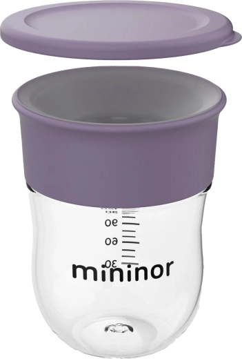 Bicchiere didattico Mininor 360° 220 ml lilac flower