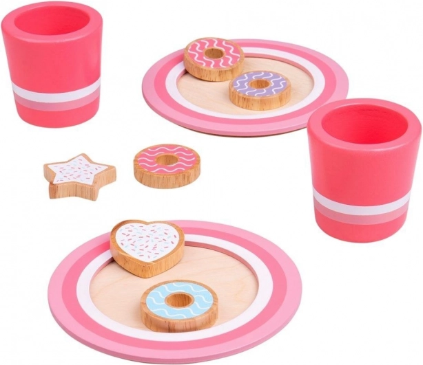 Bigjigs Toys set di biscotti in legno con latte