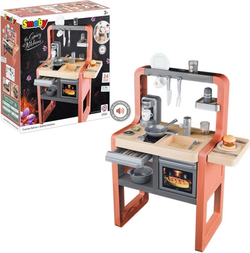 Cucina giocattolo elettronica per bambini con accessori (24 pezzi)