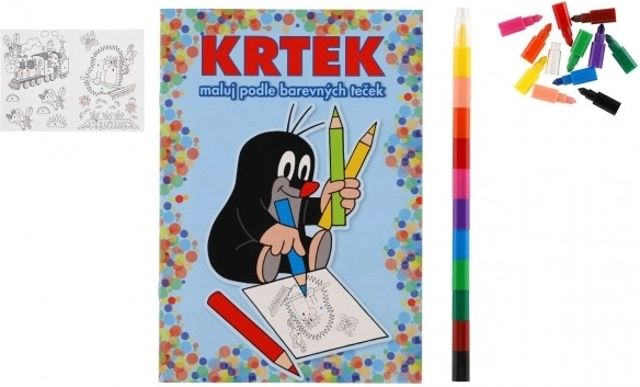 Libri da colorare TALPA A5 colora seguendo i puntini colorati con pastelli a cera, 11 pz in sacchetto