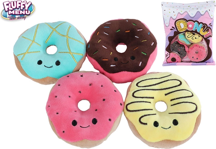 Set di ciambelle colorate in peluche nella borsa Fluffy Menu